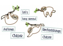 Stickserie - Faultiere Appli